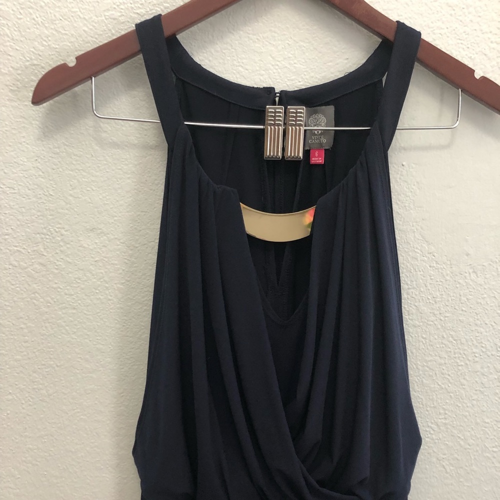 Vince Camuto long maxi dress with slit in front.